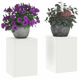 Vidaxl plantenstandaard 2 st wit 24 x 24 x 35 cm koudgewalst staal