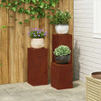 Vidaxl plantenstandaard 3 st roestkleurig 24 x 24 x 75 cm