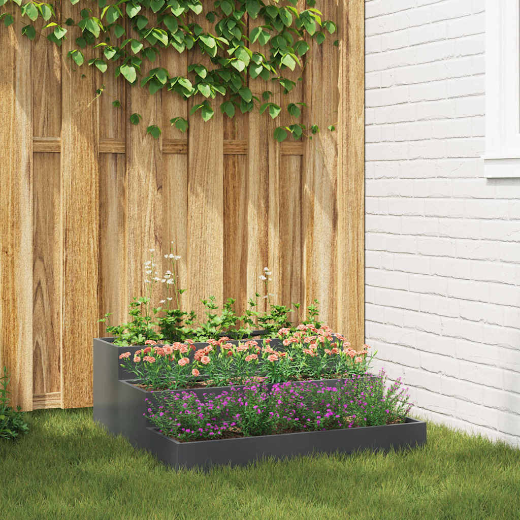 Vidaxl tuin bloempot antraciet 90 x 90 x 35 cm koudgewalst staal