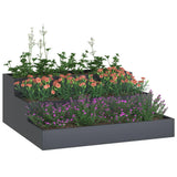 Vidaxl tuin bloempot antraciet 90 x 90 x 35 cm koudgewalst staal