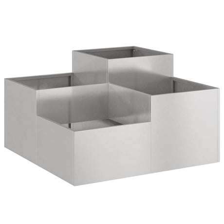 Vidaxl tuin bloempot zilver 80 x 80 x 48 cm roestvrij staal