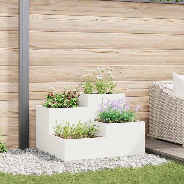 Vidaxl plantenbak wit 80 x 80 x 60 cm staal
