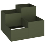 Vidaxl tuin bloempot olijfgroen 80 x 80 x 60 cm staal