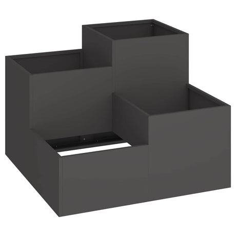 Vidaxl tuin bloempot zwart 100 x 100 x 60 cm staal