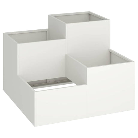 Vidaxl tuin bloempot wit 100 x 100 x 60 cm staal