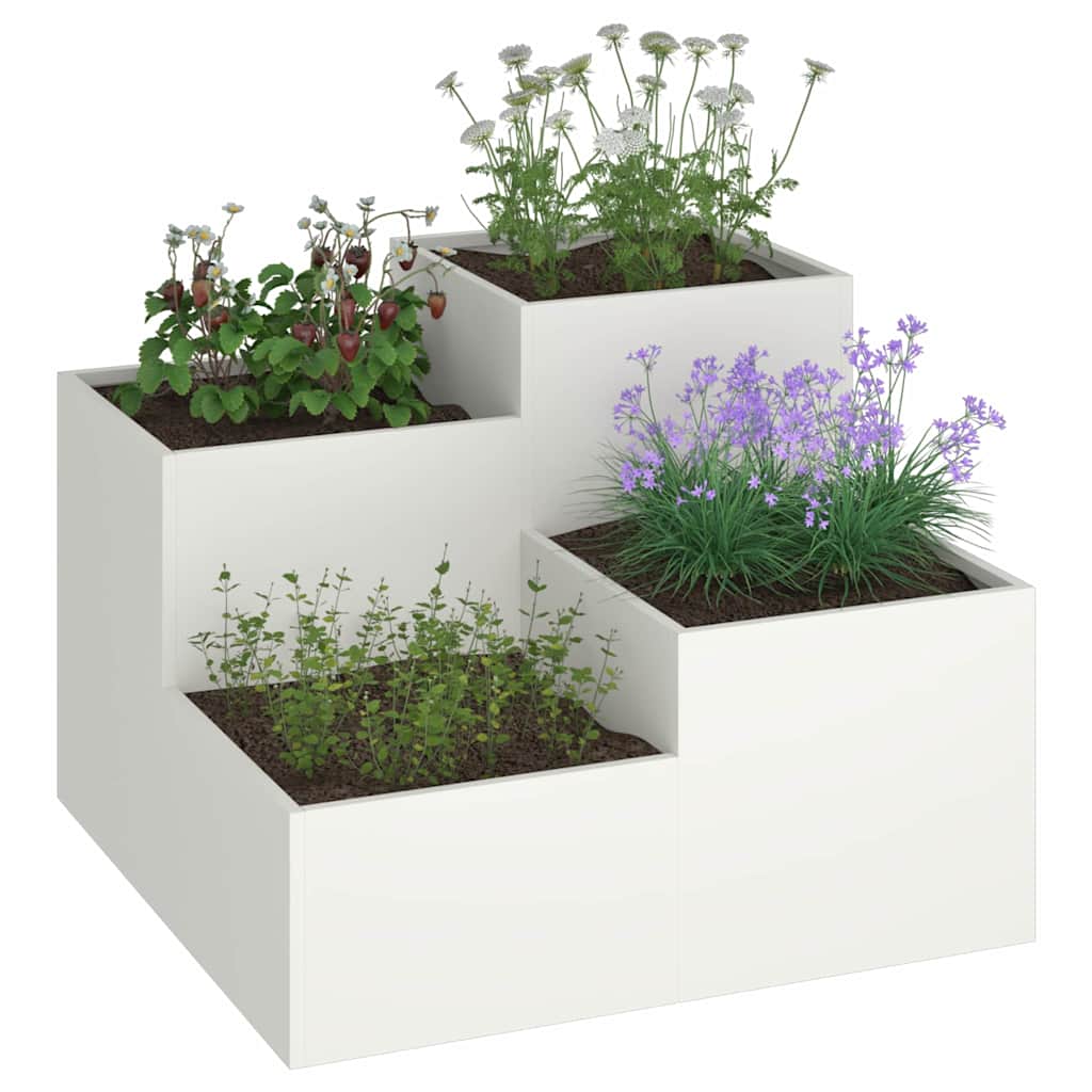 Vidaxl plantenbak wit 100 x 100 x 60 cm staal