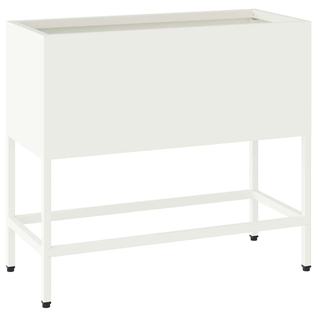 Vidaxl verhoogde tuin plantbak wit 60 x 26 x 45 cm staal