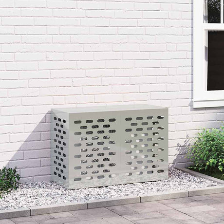 Vidaxl airconditioner hoes zilver 90 x 40 x 60 cm gegalvaniseerd staal