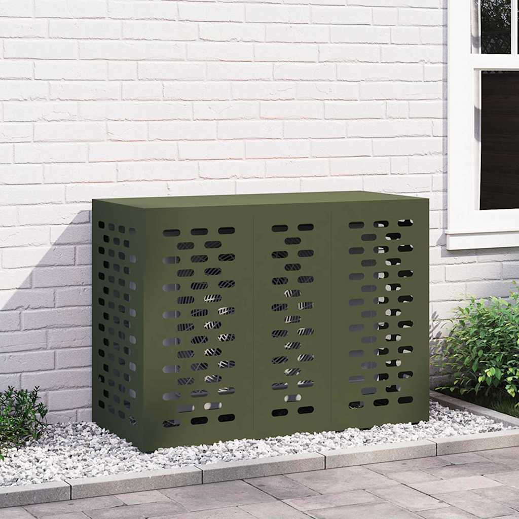 Vidaxl airconditioner hoes olijfgroen 110 x 50 x 80 cm staal