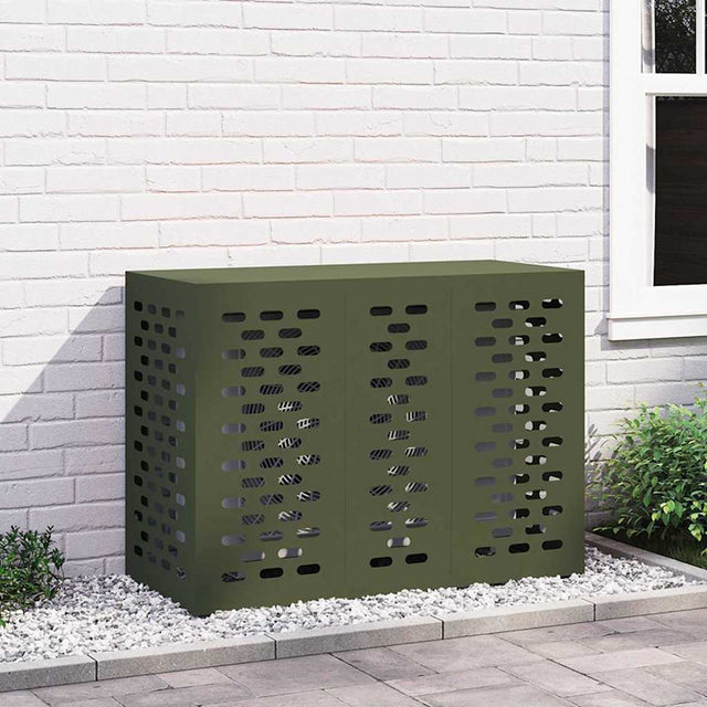 Vidaxl airconditioner hoes olijfgroen 110 x 50 x 80 cm staal