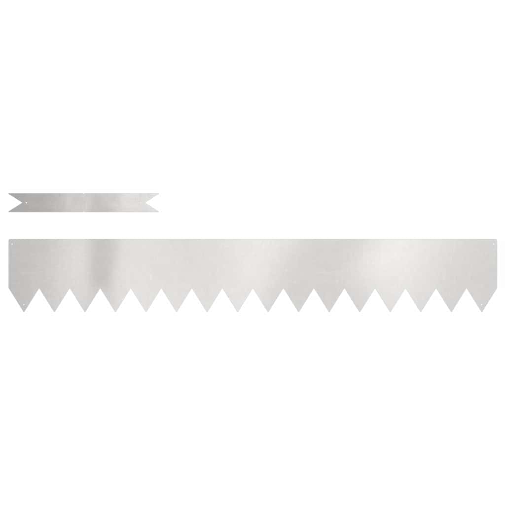 Vidaxl tuinrand 50 pcs zilver 100 x 0.05 x 20 cm roestvrij staal