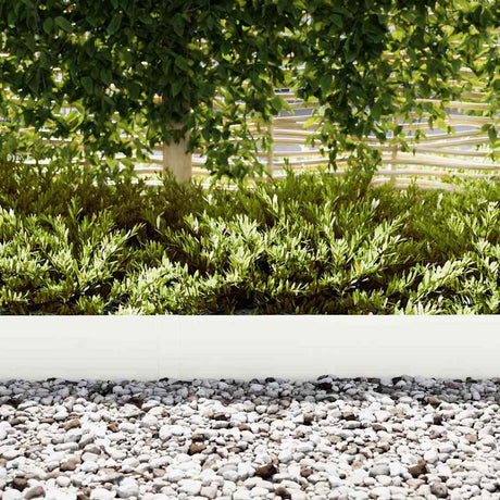 Vidaxl tuinrand 30 pcs wit 100 x 0.05 x 20 cm koudgewalst staal