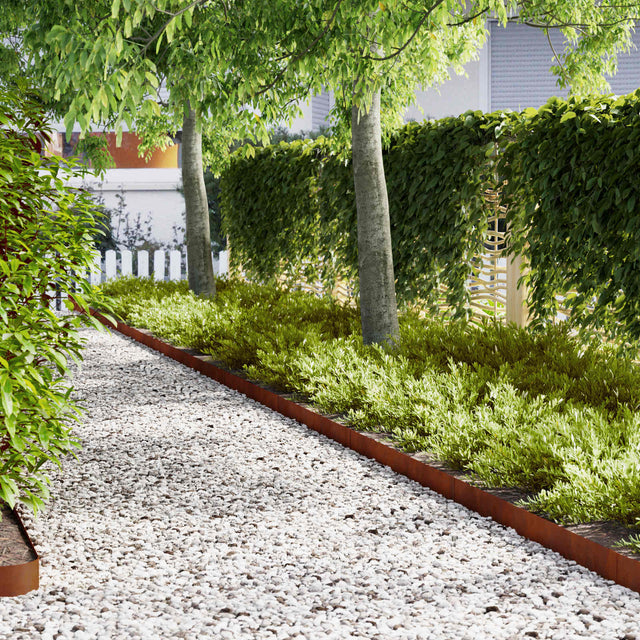 Vidaxl tuinrand 10 st 100 x 0.05 x 20 cm roestig