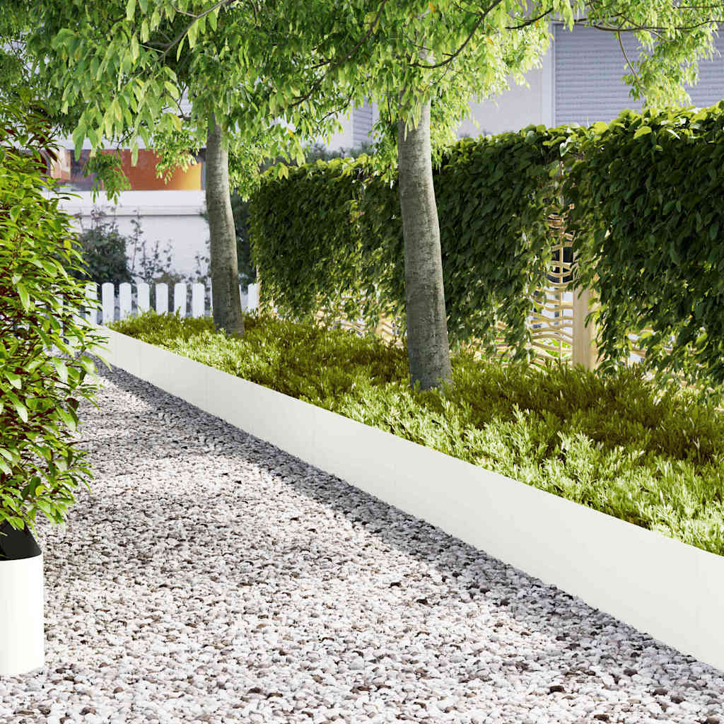 Vidaxl tuinrand 20 pcs wit 100 x 0.05 x 20 cm koudgewalst staal