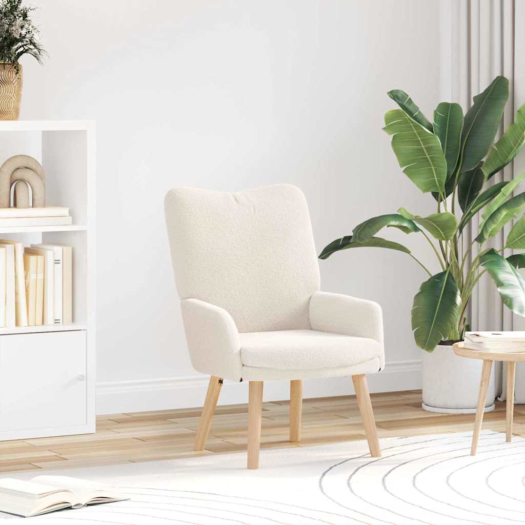 Vidaxl fauteuil crème 63 x 67 x 94 cm schapenstof en triplex