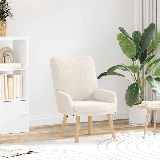 Vidaxl fauteuil crème 63 x 67 x 94 cm schapenstof en triplex