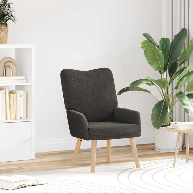 Vidaxl fauteuil donkergrijs 63 x 67 x 94 cm schapenstof en triplex