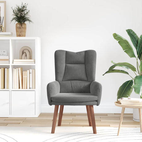 Vidaxl fauteuil donkergrijs 63 x 67 x 94 cm fluweel