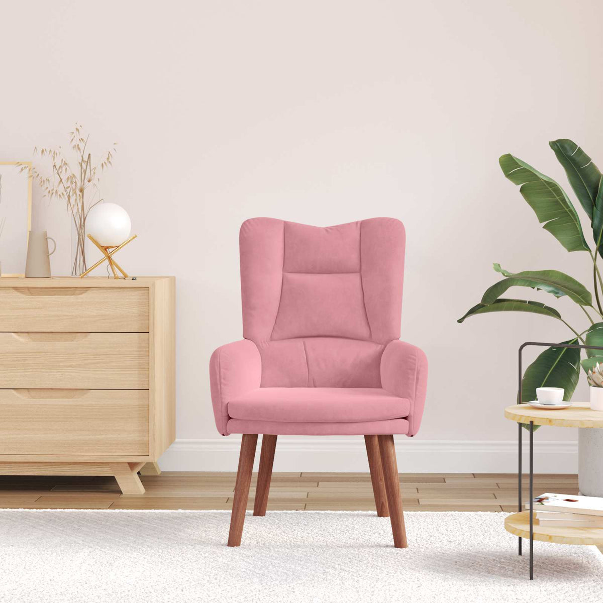 Vidaxl fauteuil roze 63 x 67 x 94 cm fluweel