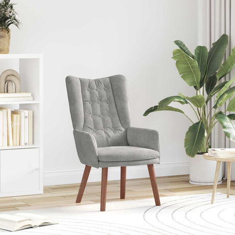 Vidaxl fauteuil lichtgrijs 63 x 67 x 94 cm fluweel