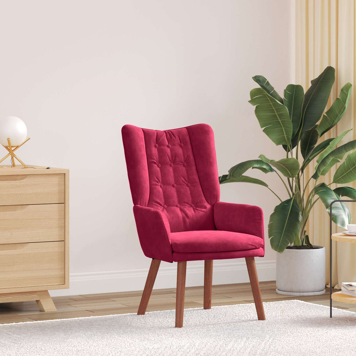 Vidaxl fauteuil wijnrood 63 x 67 x 94 cm fluweel