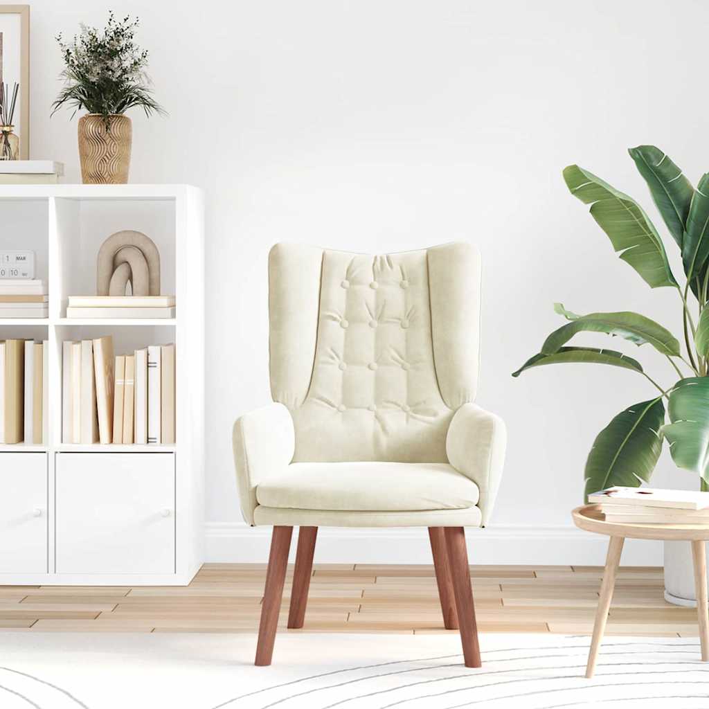Vidaxl fauteuil crème 63 x 67 x 94 cm fluweel