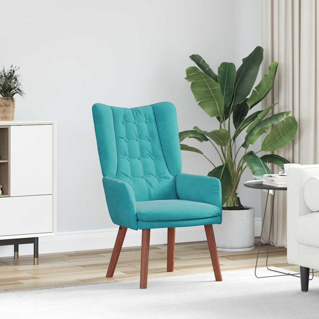 Vidaxl fauteuil turquoise 63 x 67 x 94 cm fluweel