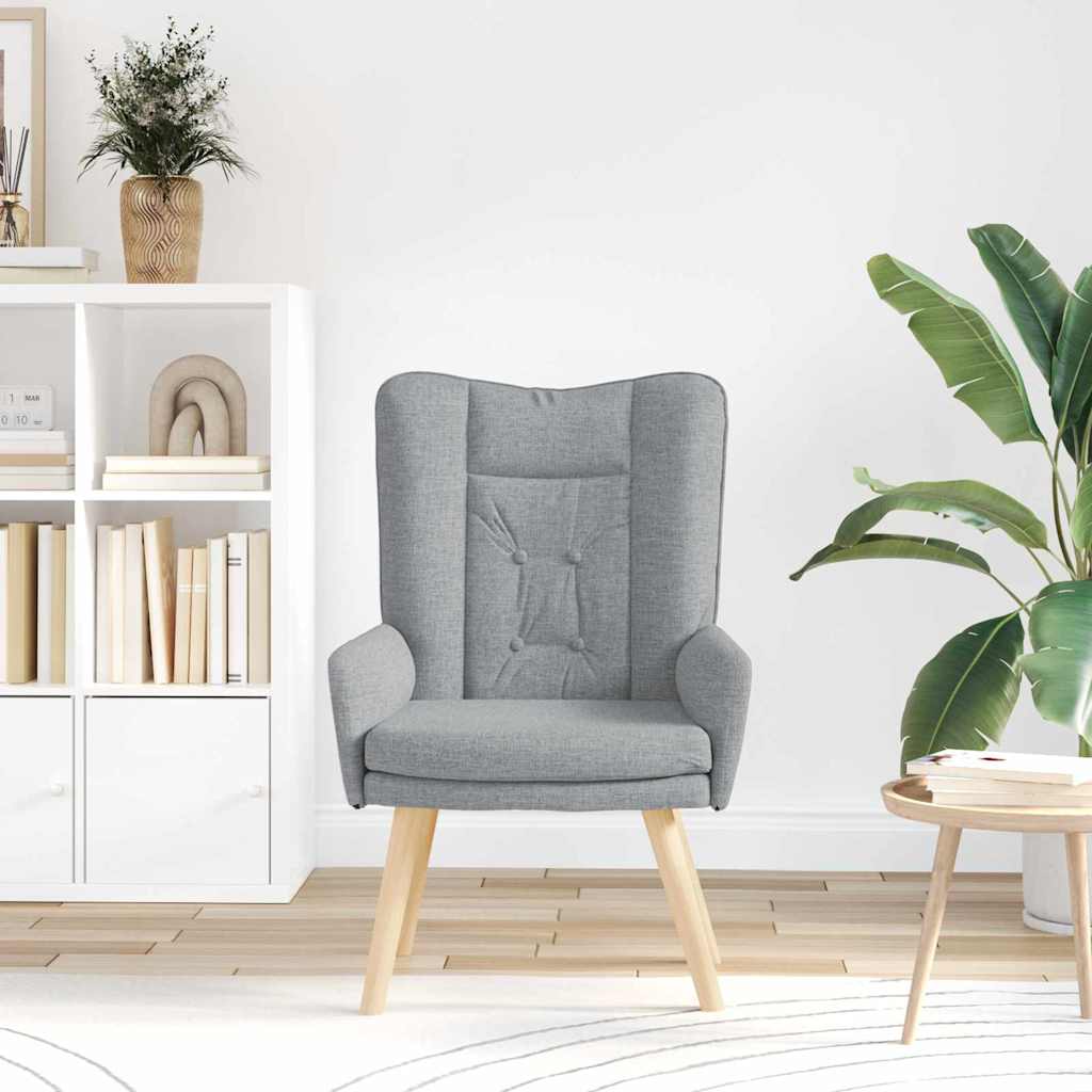 Vidaxl fauteuil lichtgrijs 63 x 67 x 94 cm stof en multiplex