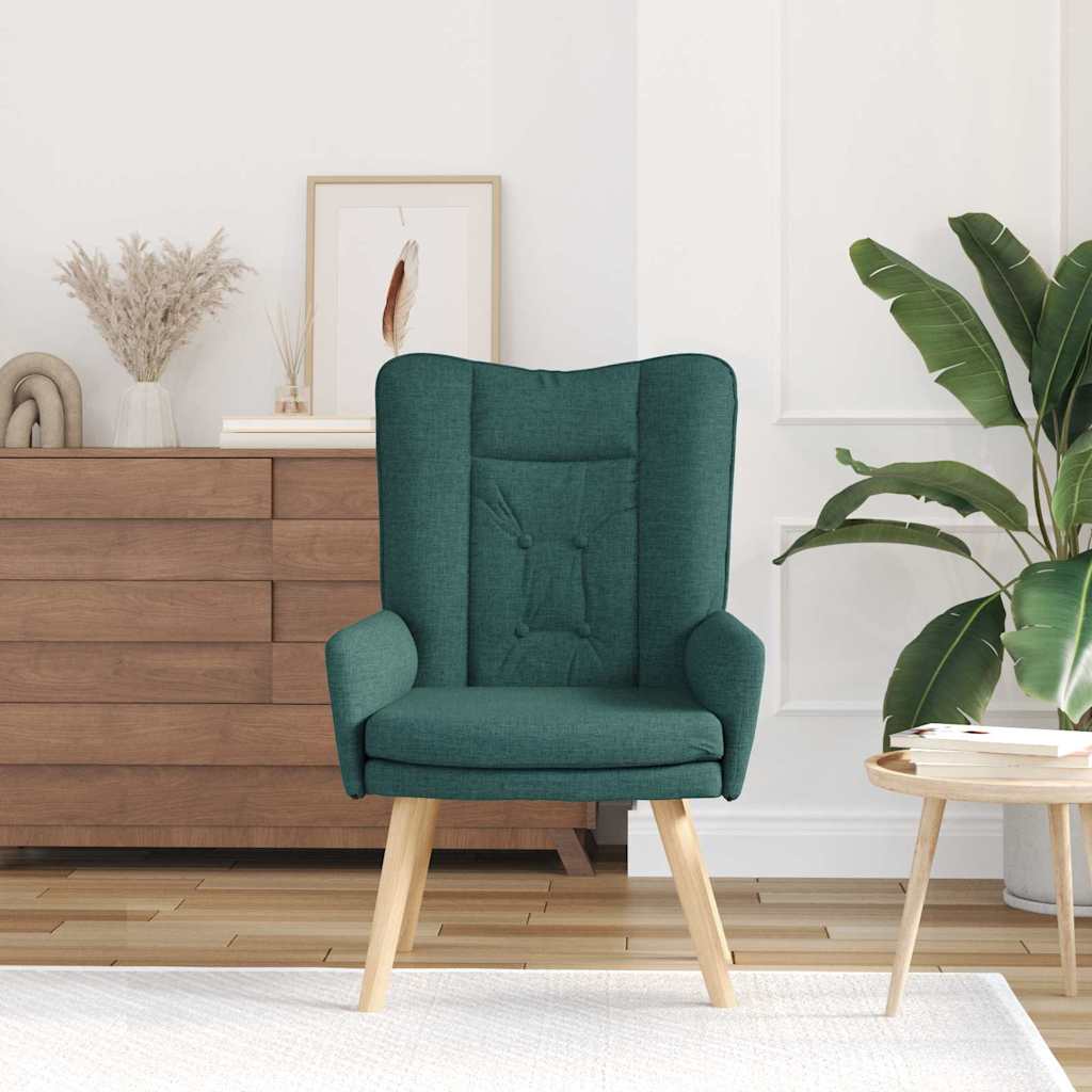 Vidaxl fauteuil donkergroen 63 x 67 x 94 cm stof en multiplex