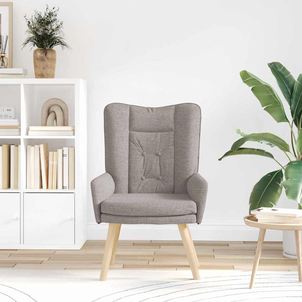 Vidaxl fauteuil taupe stof en multiplex