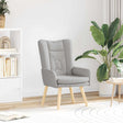 Vidaxl fauteuil wolkengrijs stof en multiplex