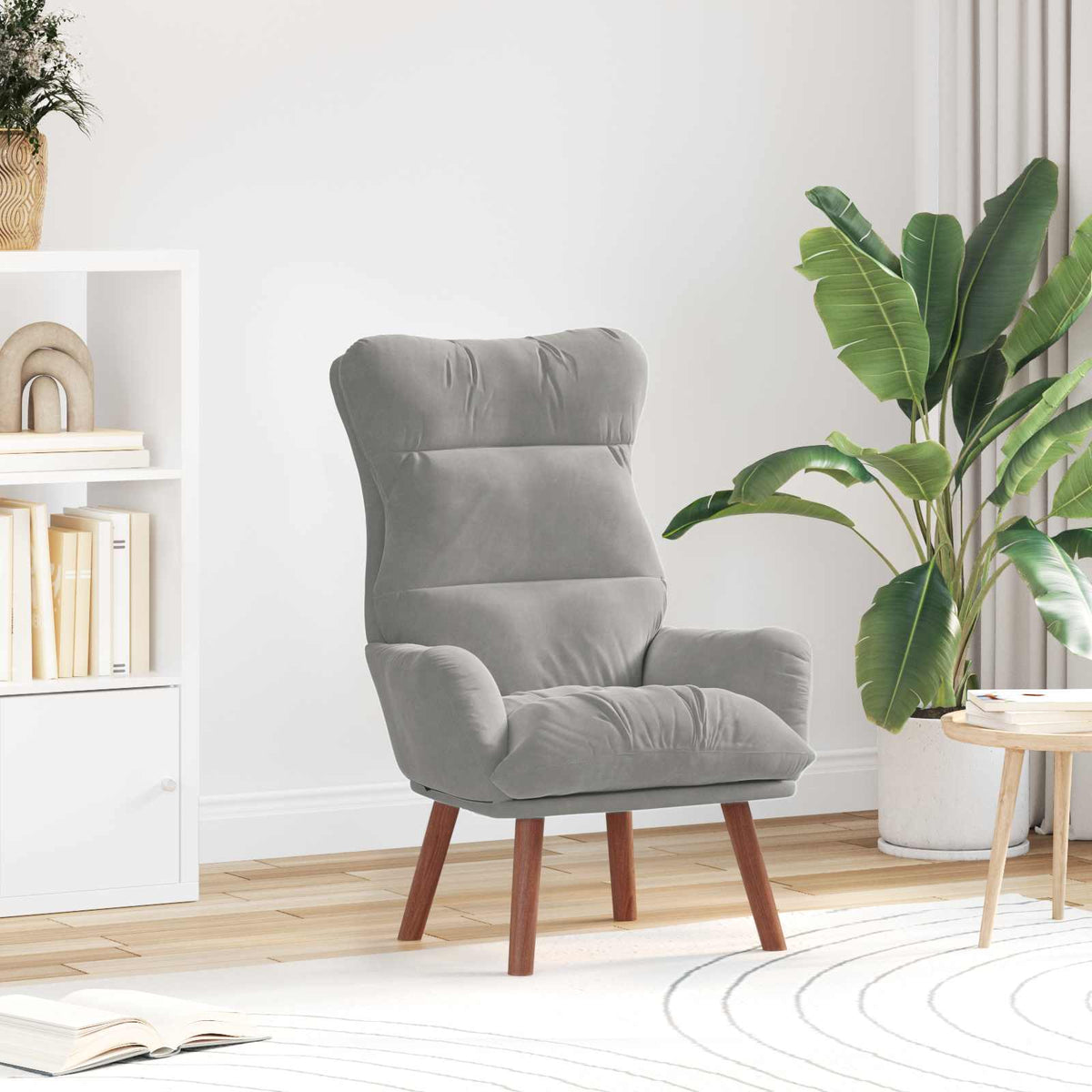 Vidaxl fauteuil lichtgrijs 69 x 74 x 93 cm fluweel