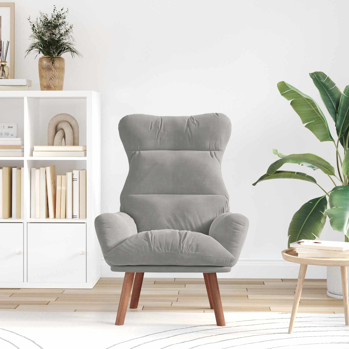 Vidaxl fauteuil lichtgrijs 69 x 74 x 93 cm fluweel