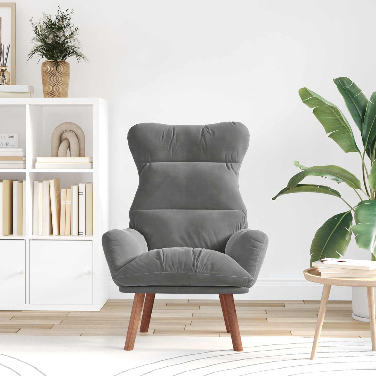 Vidaxl fauteuil donkergrijs fluweel
