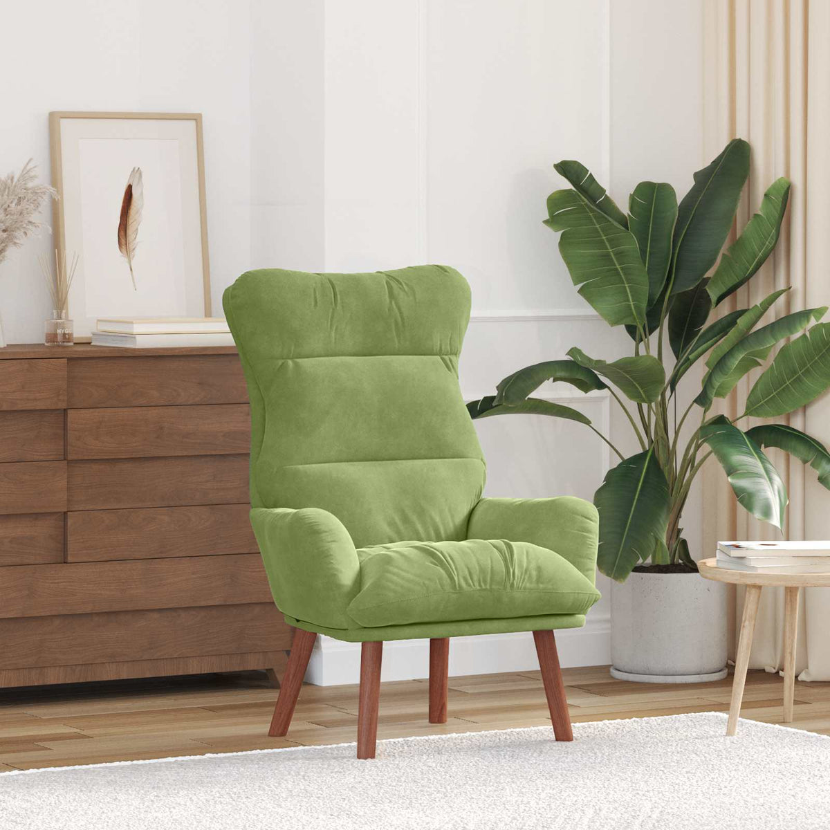 Vidaxl fauteuil lichtgroen fluweel