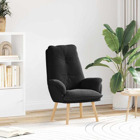 Vidaxl fauteuil zwart 69 x 74 x 93 cm sherpa stof