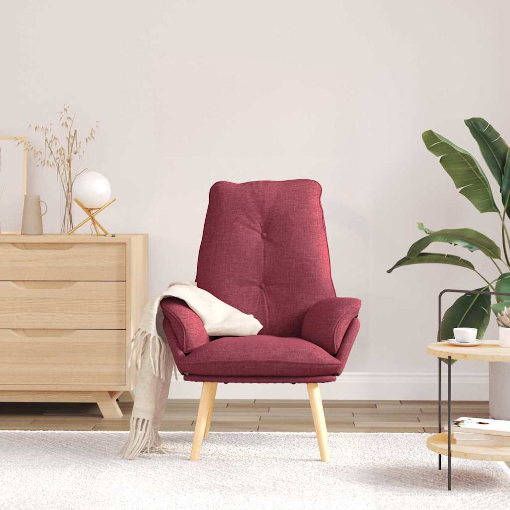 Vidaxl fauteuil wijnrood 69 x 74 x 93 cm stof en multiplex