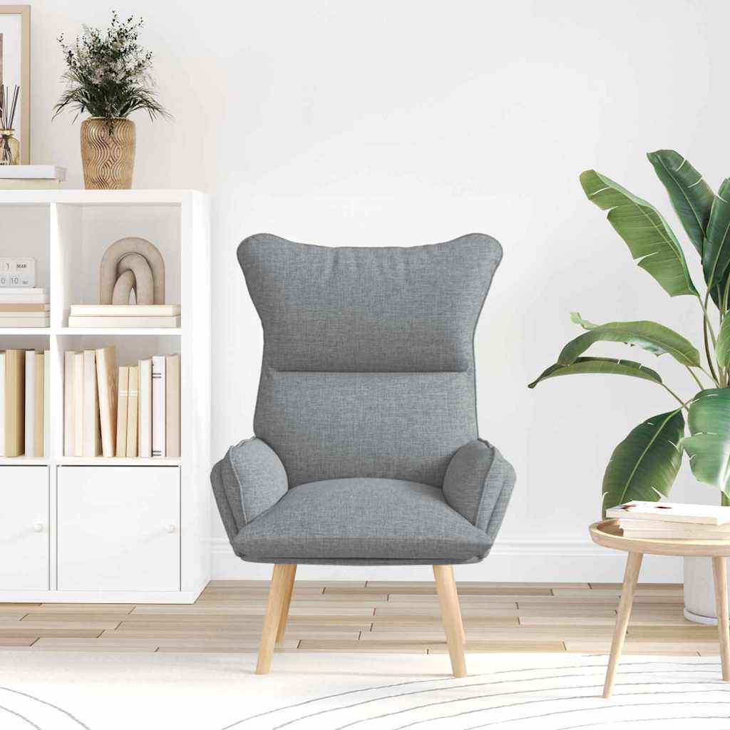 Vidaxl fauteuil lichtgrijs 69 x 74 x 93 cm stof en multiplex