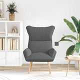 Vidaxl fauteuil donkergrijs 69 x 74 x 93 cm stof en multiplex