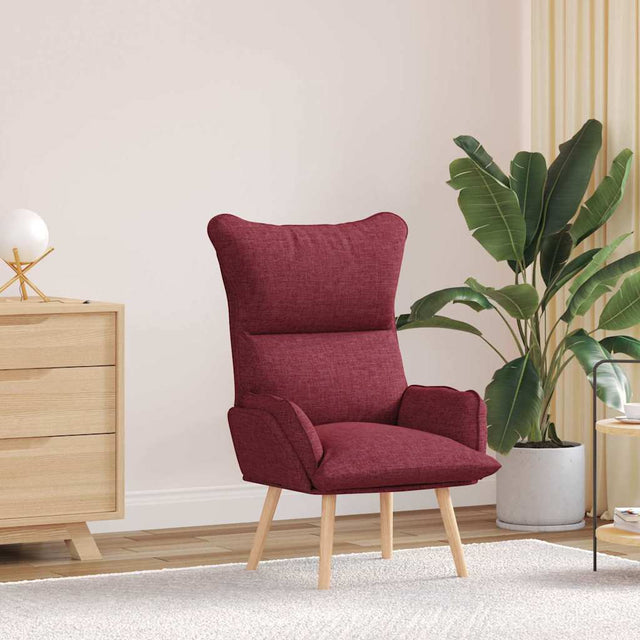 Vidaxl fauteuil wijnrood 69 x 74 x 93 cm stof en multiplex