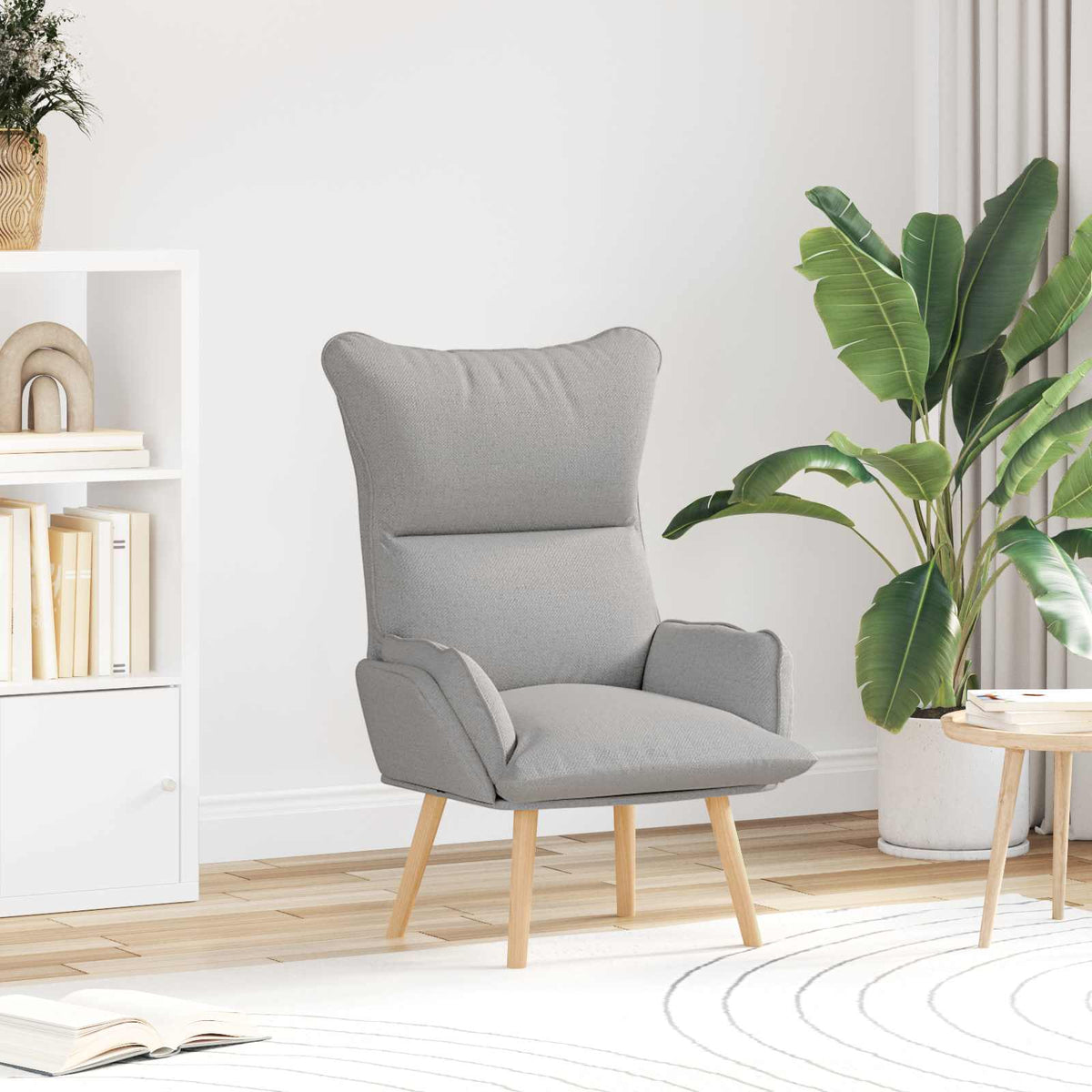 Vidaxl fauteuil wolkengrijs stof en multiplex