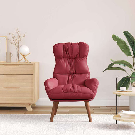 Vidaxl fauteuil wijnrood 69 x 74 x 93 cm kunstleer