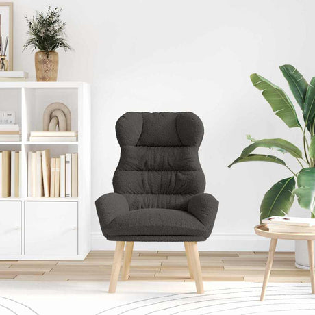 Vidaxl fauteuil donkergrijs 69 x 74 x 93 cm sherpa stof