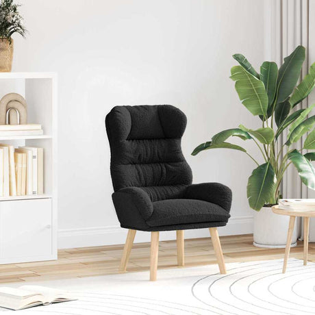 Vidaxl fauteuil zwart 69 x 74 x 93 cm sherpa stof