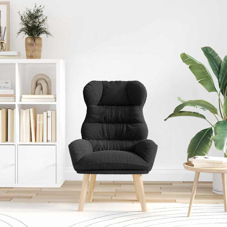 Vidaxl fauteuil zwart 69 x 74 x 93 cm sherpa stof