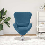 Vidaxl eivormige stoel blauw fluweel