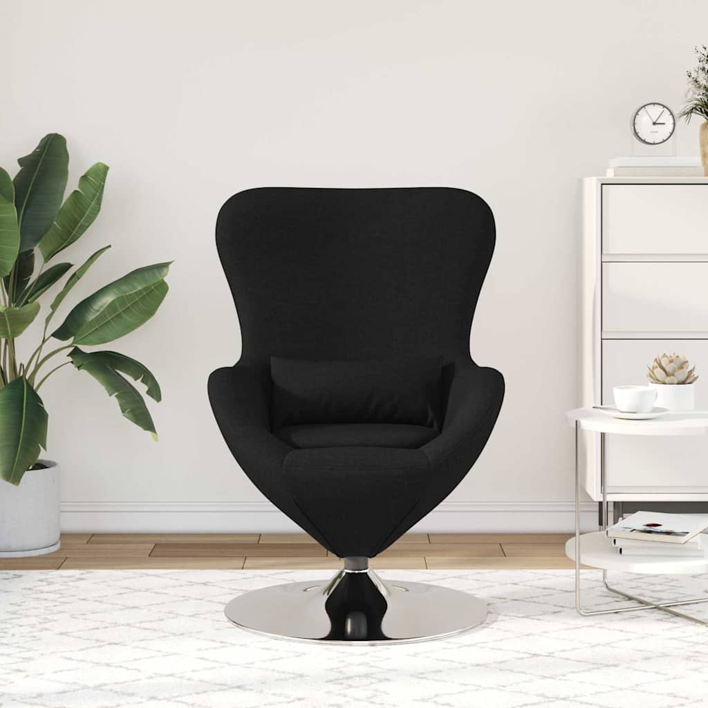 Vidaxl eivormige stoel zwart 63 x 73 x 90 cm stof