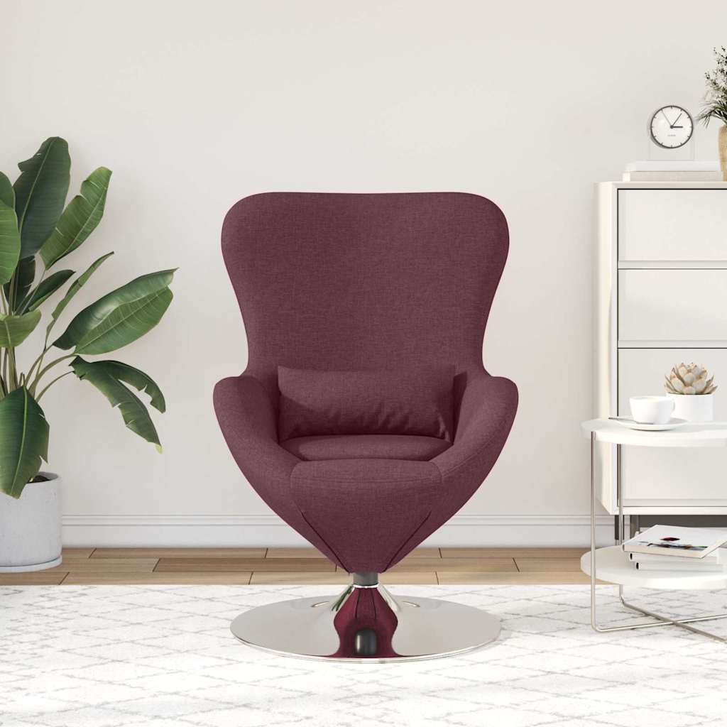 Vidaxl eivormige stoel paars 63 x 73 x 90 cm stof