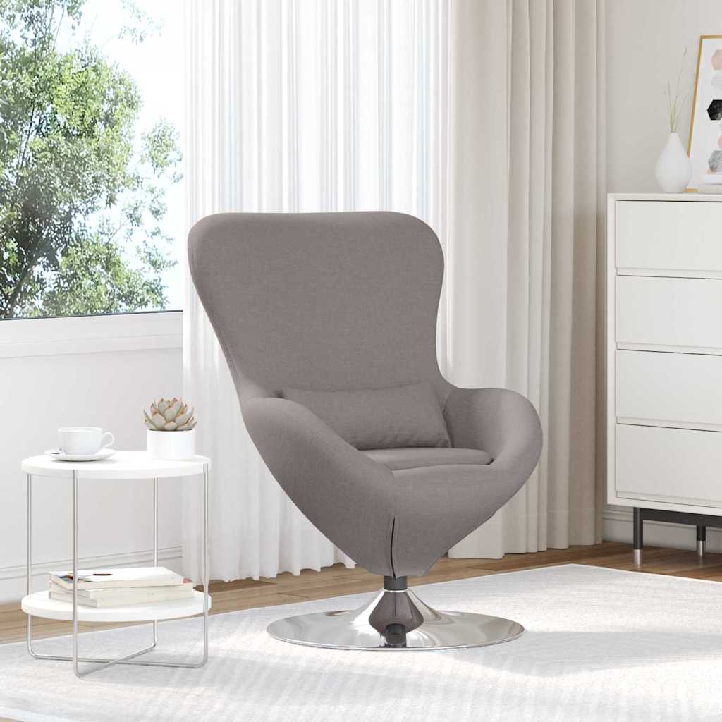 Vidaxl eivormige stoel taupe stof