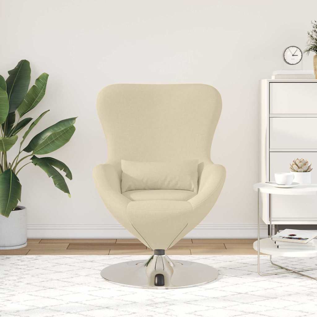 Vidaxl eivormige stoel crème 63 x 73 x 90 cm stof